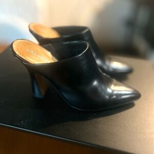 Lisa Vicky Black Heeled Mules